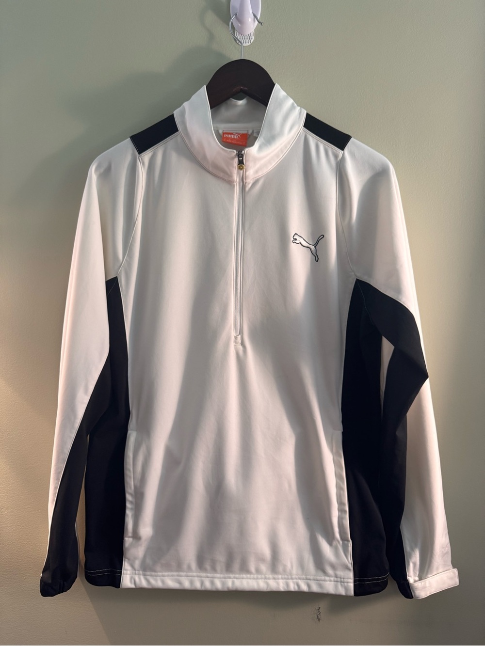 Puma StormCELL 1/4 Zip Pullover Women’s Small White Black Golf Jacket